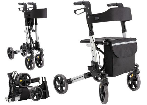 Ролатор, ходунки на колесах для дорослих та інвалідів алюмінієвий