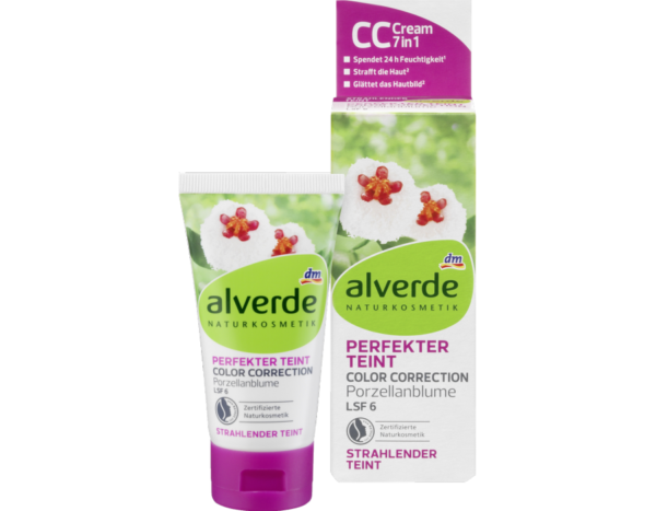 тональний денний крем Alverde Perfekter Teint Color Correction Porzellanblume