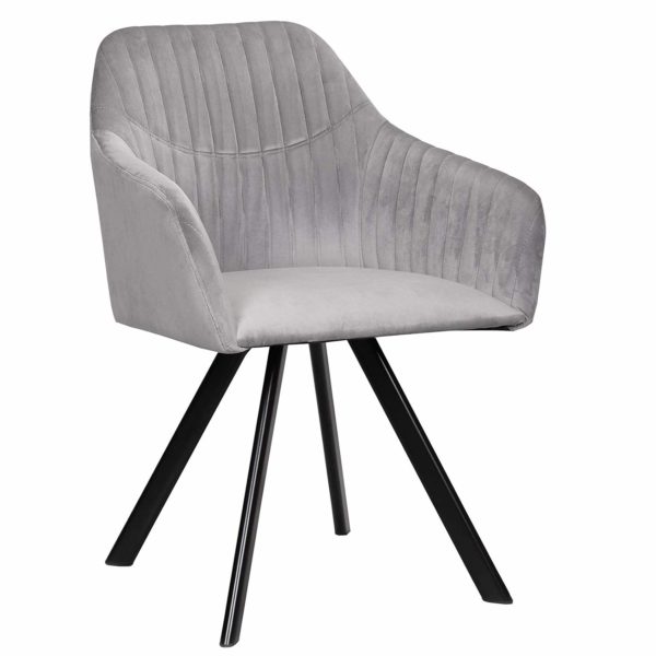 Стілець з оксамиту BH150 (Сірий)Стілець з оксамиту BH150 (Сірий)