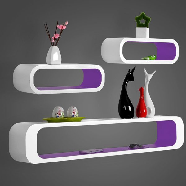 Набір із 3 настінних полиць RG9230 (Фіолетовий)Набір із 3 настінних полиць RG9230 (Фіолетовий)Набір із 3 настінних полиць RG9230 (Фіолетовий)Набір із 3 настінних полиць RG9230 (Фіолетовий)