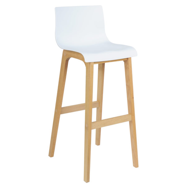 Стілець зі спинкою, дерев'яна рама BH47 (Білий)Стулки зі спинкою, дерев'яна рама BH47 (Білий)