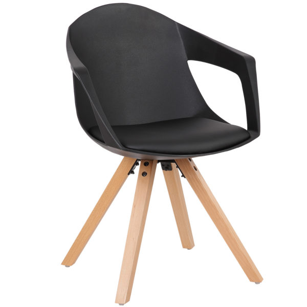 Стільці зі спинкою з масиву дерева BH49 (Чорний) Стільці зі спинкою з масиву дерева BH49 (Чорний)