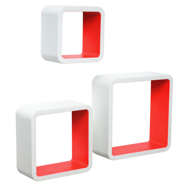 Набір з 3 настінних полиць RG9236 (Червоний)Набір з 3 настінних полиць RG9236 (Червоний)