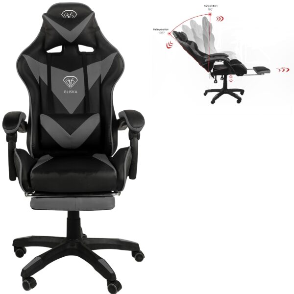 Геймерське крісло ігрове з підставкою для ніг, до 120кг навантаження, з 4D підлокітниками ts-bs815