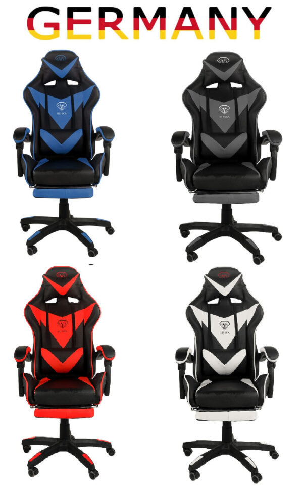 Геймерське крісло ігрове з підставкою для ніг, до 120кг навантаження, з 4D підлокітниками ts-bs815