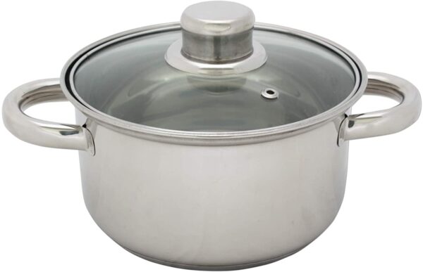 Каструля з нержавіючої сталі зі скляною кришкою 5,2л 24см