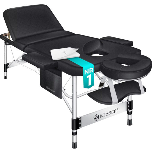 Масажний стіл 3-х секційний 70см чорнийМасажний стіл 3-х секційний 70см чорний
